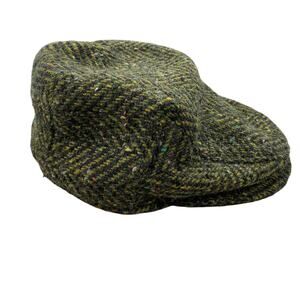 Vtg Mizen Irish Wool Tweed Hat Newsboy Cap Fitted Mens Small Green Made Ireland